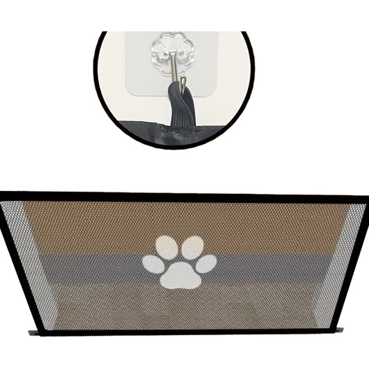 Puerta de Seguridad para Mascotas y Bebés - Malla Negra