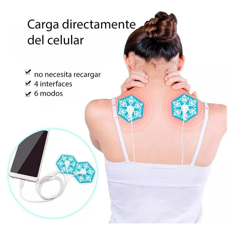 Masajeador Eléctrico Corporal con Tecnología EMS y 2 Electrodos