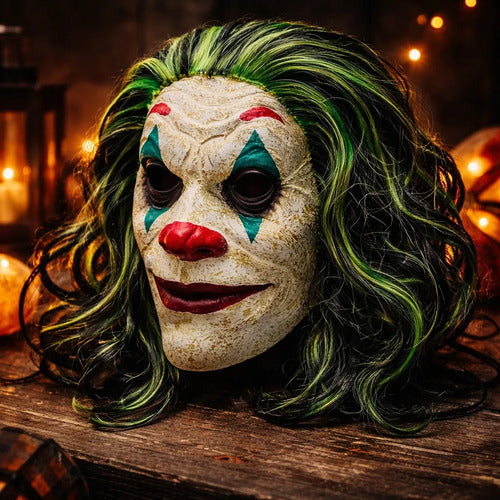 Mascara Guasón Látex Payaso Disfraz Halloween Disponible