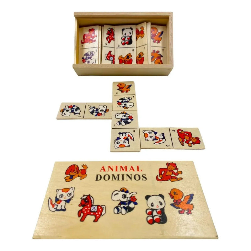Juego De Mesa Didáctico - Dominó de Animales en Madera