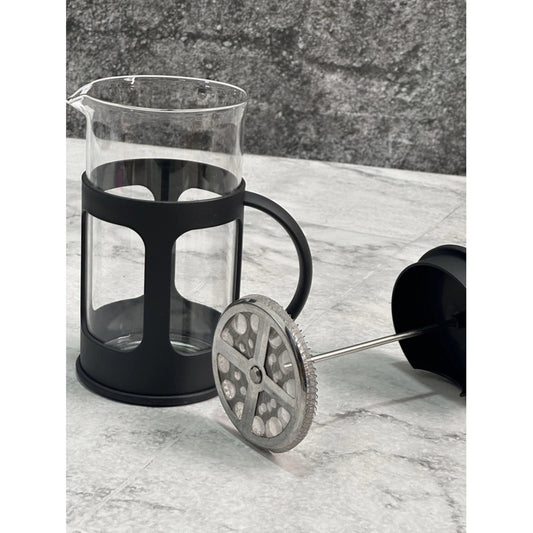 Cafetera Prensa Francesa Émbolo Manual Vidrio 350ml Negro