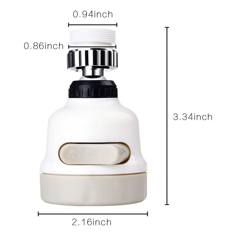 Grifo Ahorrador Gira 360° con 3 Flujos de Agua Purificada