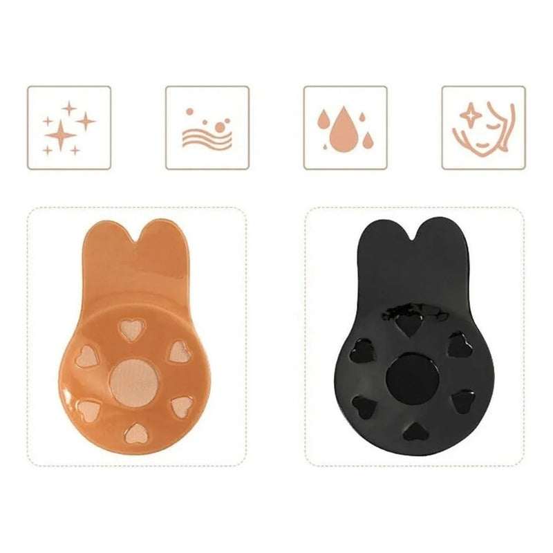 Rabbit Bra Levantador De Busto Reutilizable Negro Unico