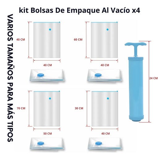 Kit Compactador de Bolsas al Vacío - Ahorra Espacio en Viaje