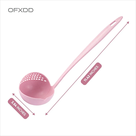 Cucharón Colador De Plástico Cocina Beige Multifuncional