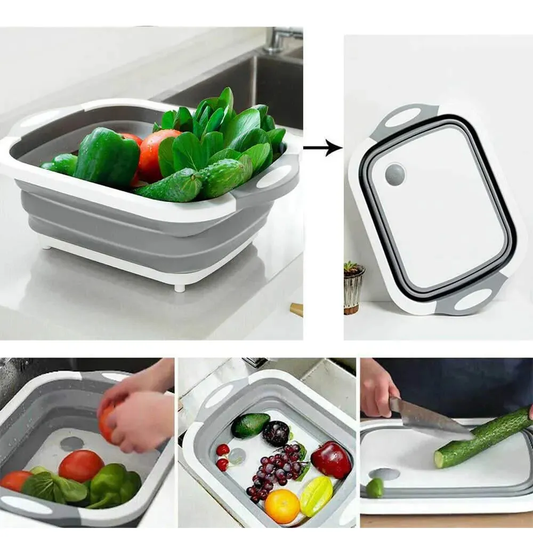 Tabla Plegable 3 En 1 Para Picar, Cortar Y Escurrir Verduras
