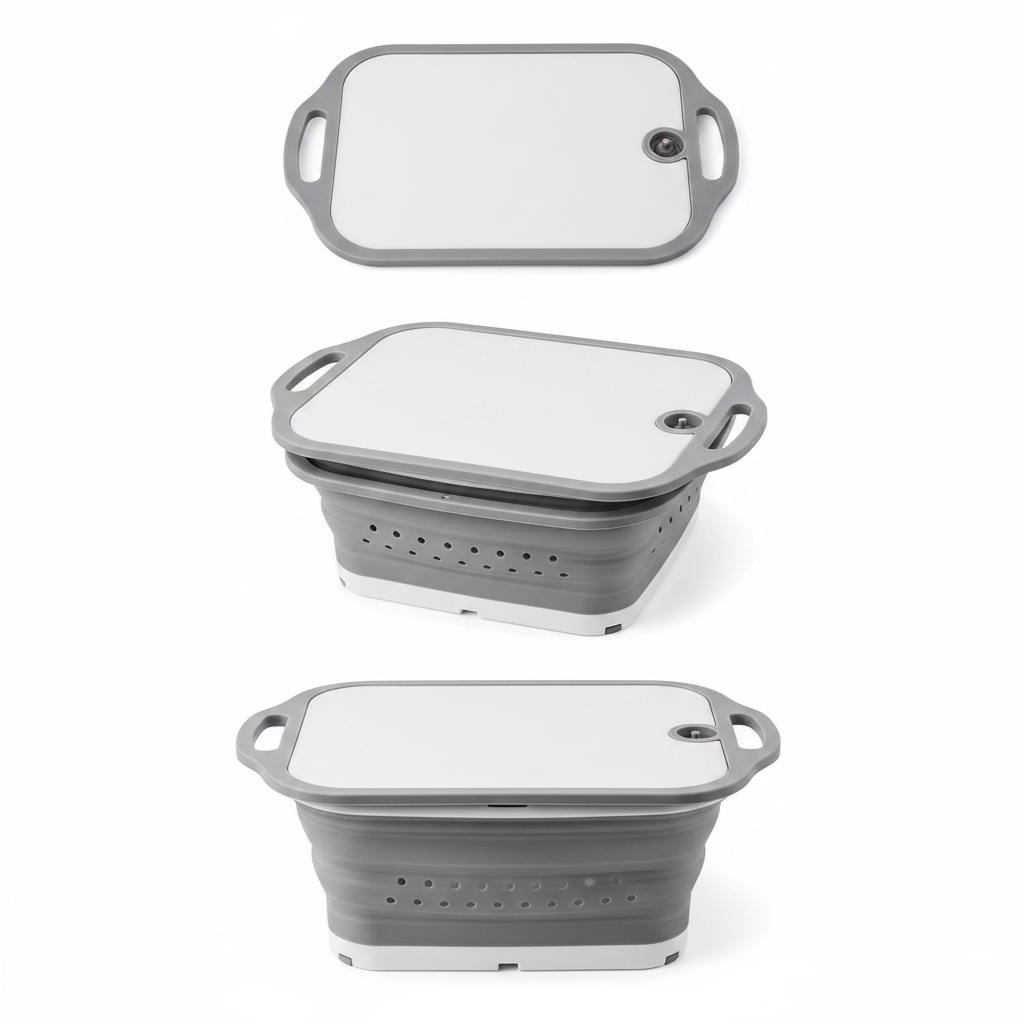 Tabla Plegable 3 En 1 Para Picar, Cortar Y Escurrir Verduras
