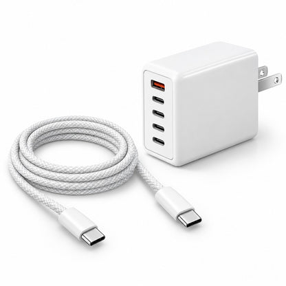 Cargador Multipuerto 5 en 1 + Cable USB-C a USB-C de 1 Metro