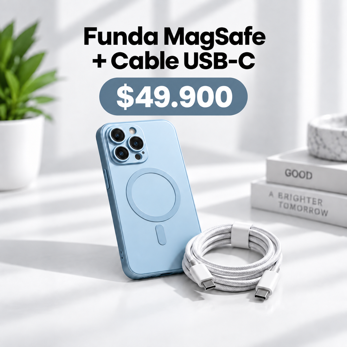 Funda MagSafe iPhone + Cable Tipo C