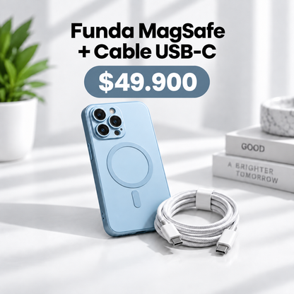 Funda MagSafe iPhone + Cable Tipo C