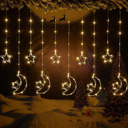 Cortina de Luces de Navidad Lunas y Estrellas 3m Multicolor