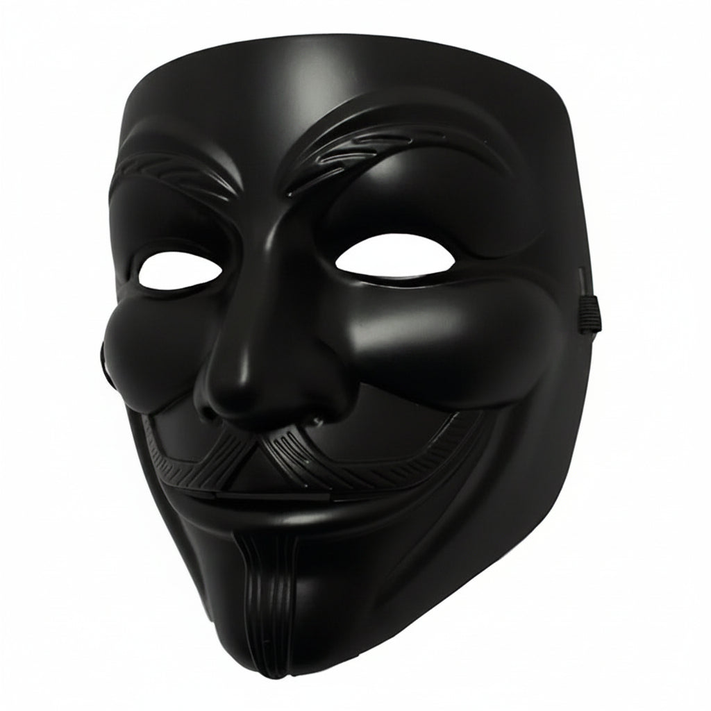 Máscara V De Vendetta Anonymous Disfraz Halloween Negra Negro