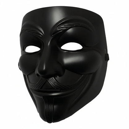 Máscara V De Vendetta Anonymous Disfraz Halloween Negra Negro