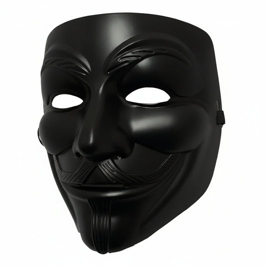 Máscara V De Vendetta Anonymous Disfraz Halloween Negra Negro