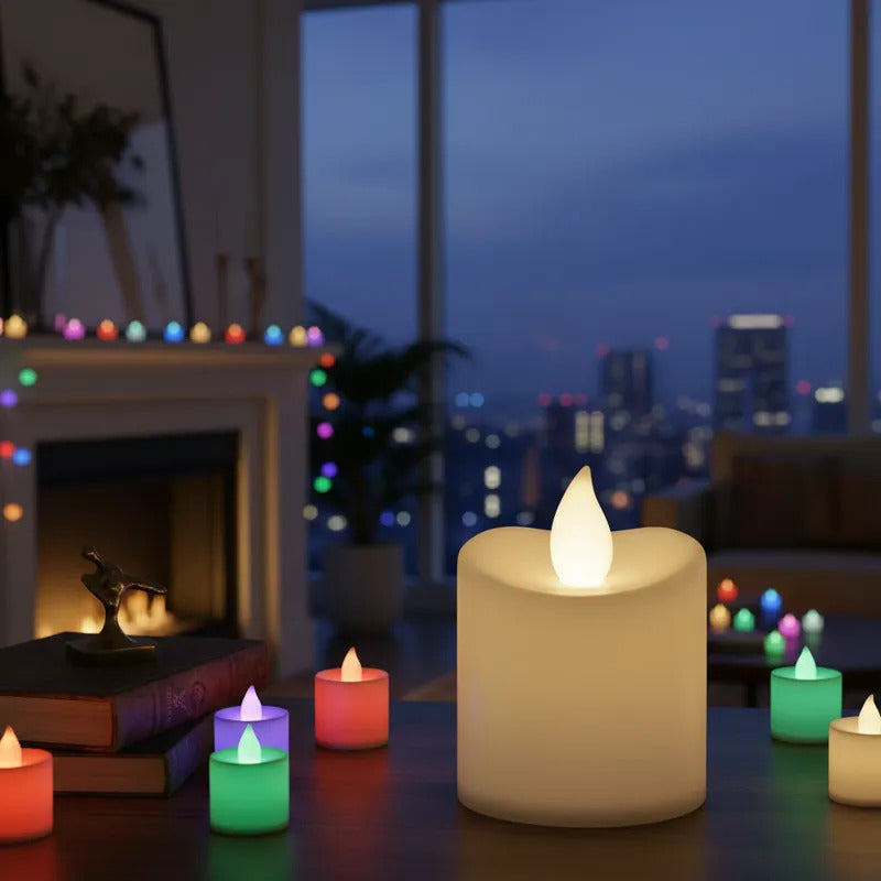 Velas LED Decorativas Pequeñas para Fiestas y Bodas - 24 Unidades