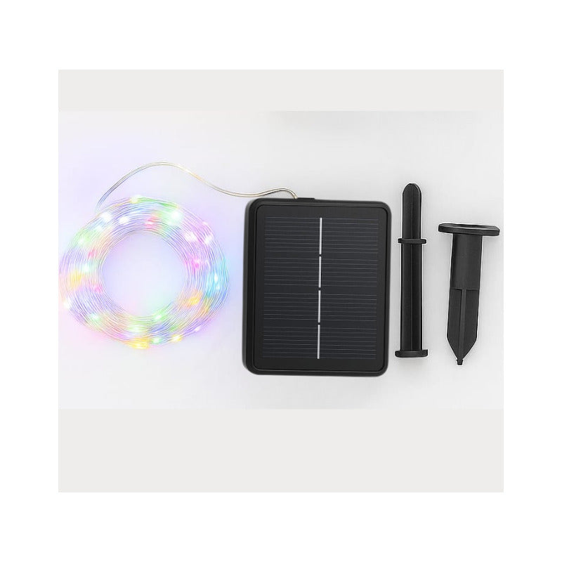 Luces LED Decorativas Alambre 20M con Panel Solar para Exterior