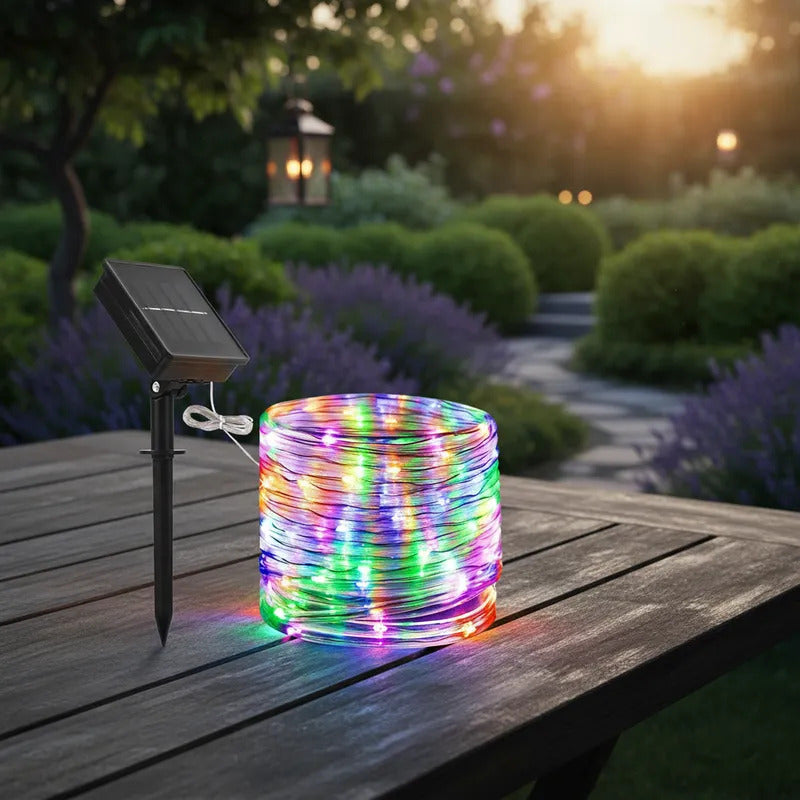 Manguera Solar de Navidad 100 LEDs 10 Metros Multicolor