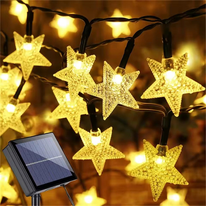 Guirnalda Solar de Luces de Estrella para Exteriores 50 LED