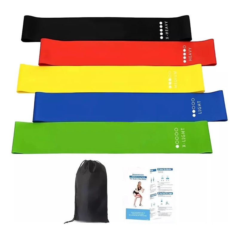 Set de Bandas Elásticas de Resistencia para Ejercicio y Fisioterapia