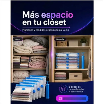 Bolsas Al Vacío Ahorradoras de Espacio con Bomba