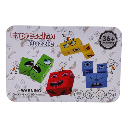Juego Rompecabezas de Expresiones con Cubos para Niños
