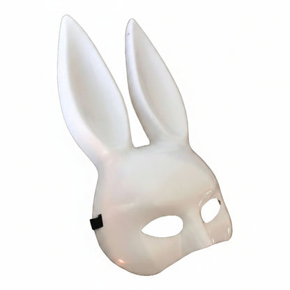 Antifaz Conejo Cosplay Halloween Unisex Blanco Blanco