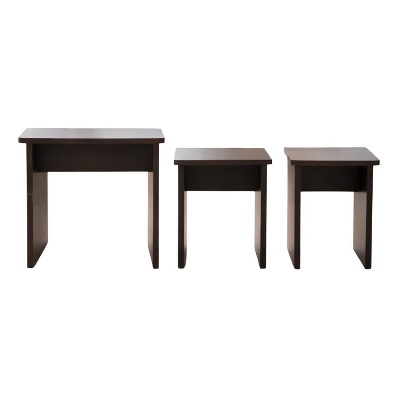 Set 3 Mesas De Noche Wengue - Estilo y Funcionalidad