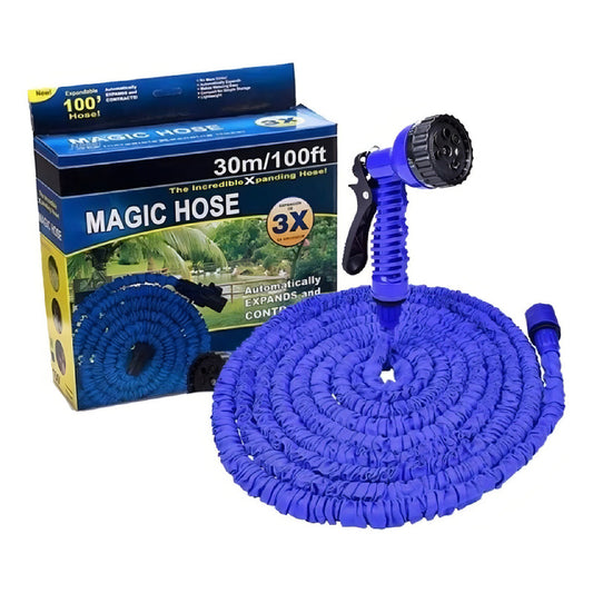 Manguera Expandible 30m Azul para Riego y Limpieza