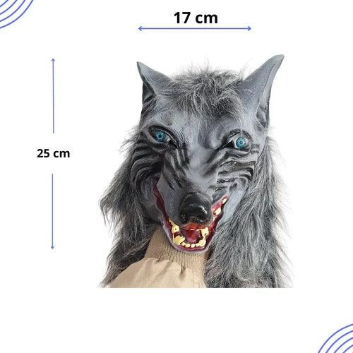 Máscara de Lobo Feroz de Látex para Disfraz Halloween