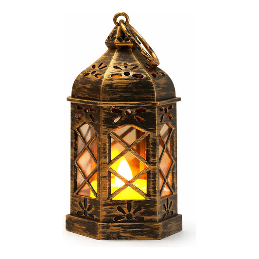 Linterna de Farol Retro con Vela LED - Estilo Vintage