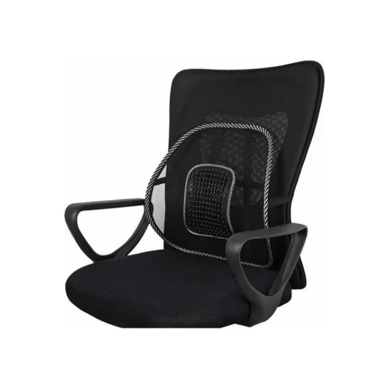Soporte Lumbar Ergonómico para Oficina y Auto - Color Negro