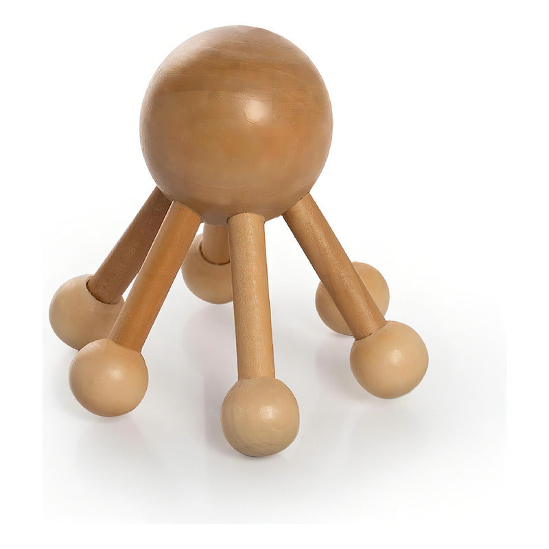Masajeador de Madera Portátil en Forma de Pulpo