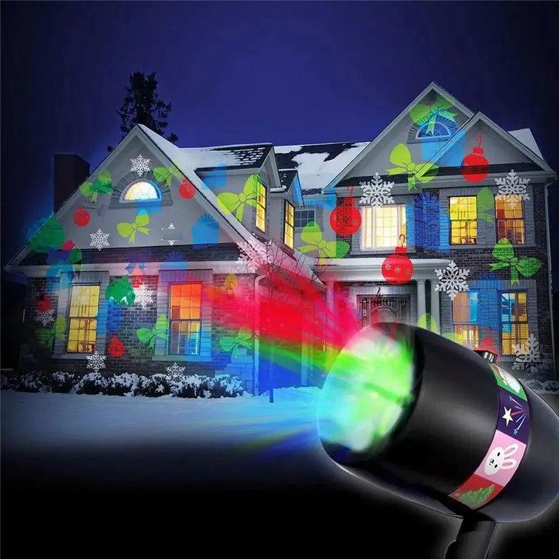 Proyector de Luces Navideñas y Festivas con 12 Diapositivas