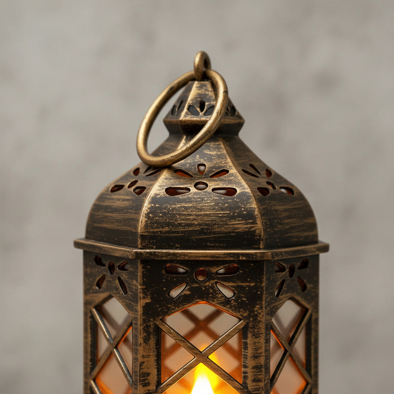 Linterna de Farol Retro con Vela LED - Estilo Vintage
