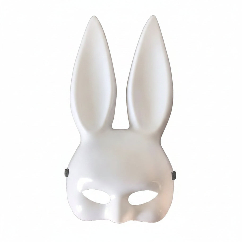 Antifaz Conejo Cosplay Halloween Unisex Blanco Blanco