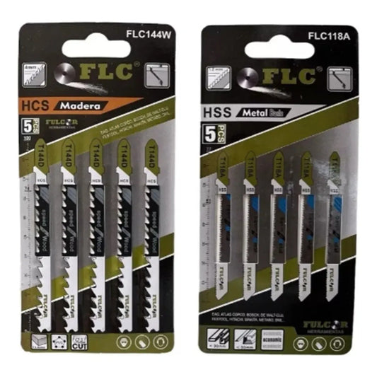 Cuchilla Repuesto Para Caladora - 10 Piezas (5 Madera, 5 Metal)