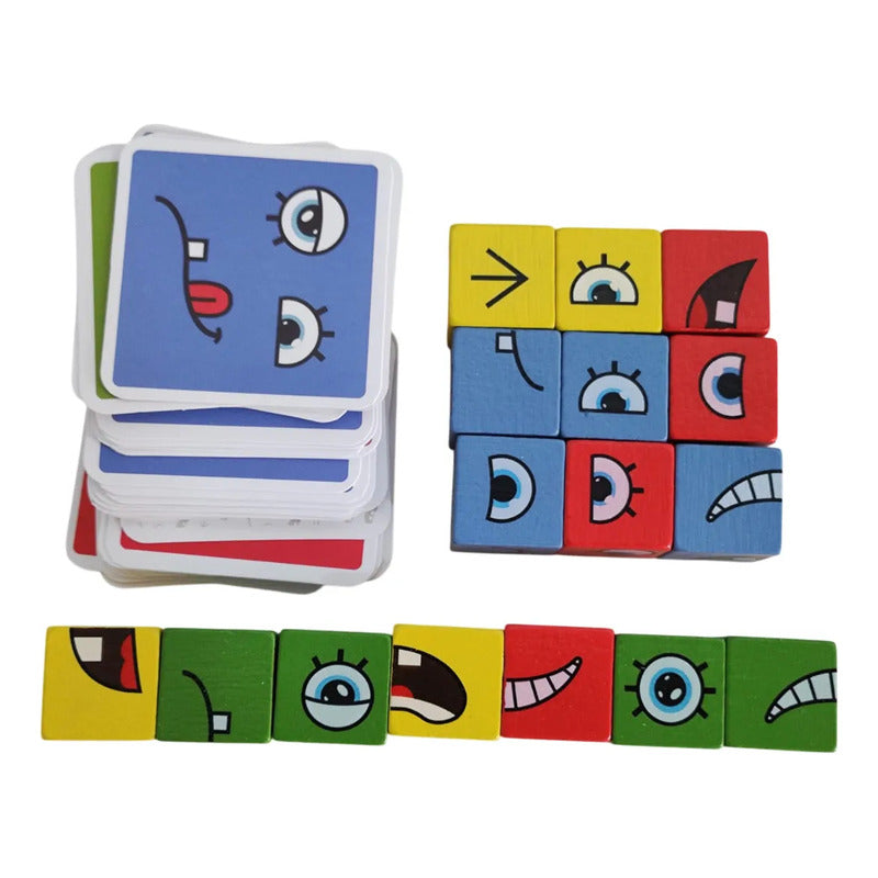 Juego Rompecabezas de Expresiones con Cubos para Niños