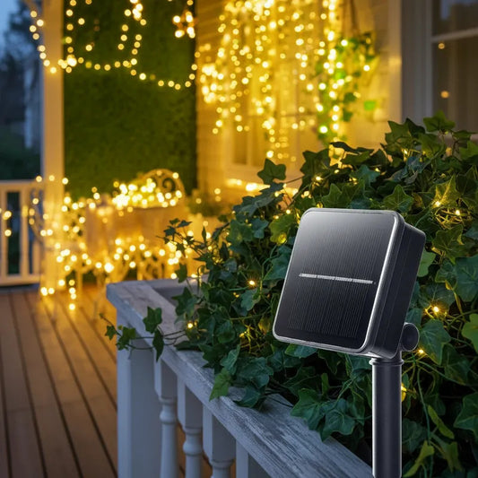Luces Navideñas Solares Lineales 300 LED para Exterior