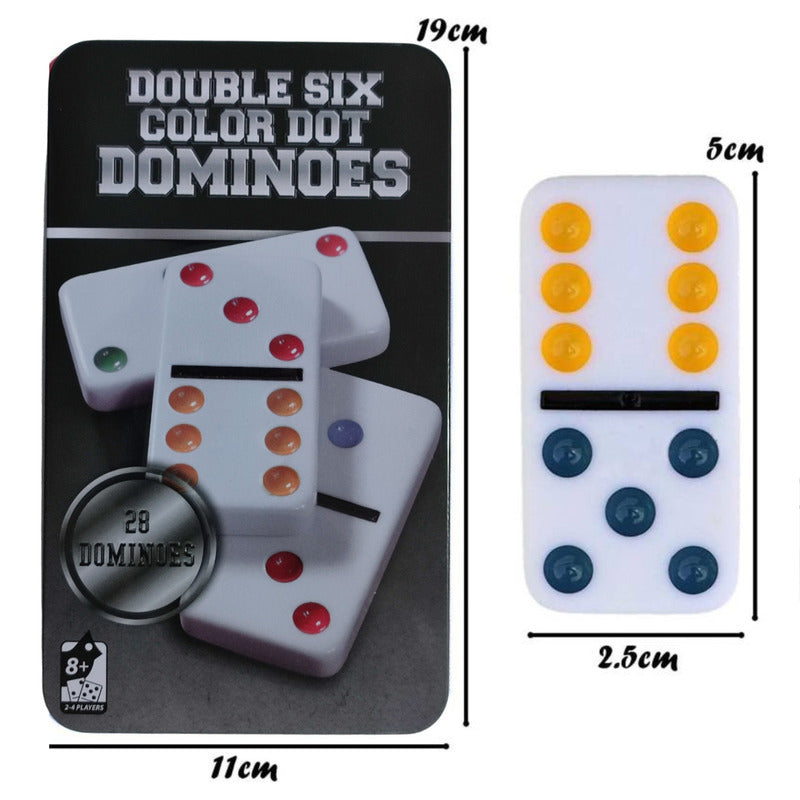 Dominó Clásico Doble 6 - Juego de Mesa con Estuche Metálico
