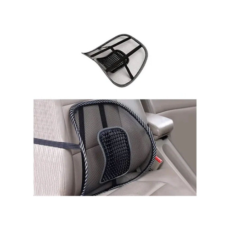 Soporte Lumbar Ergonómico para Oficina y Auto - Color Negro