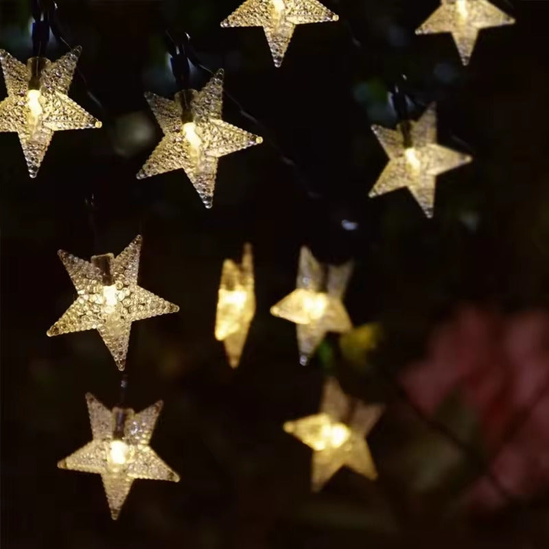 Guirnalda Solar de Luces de Estrella para Exteriores 50 LED