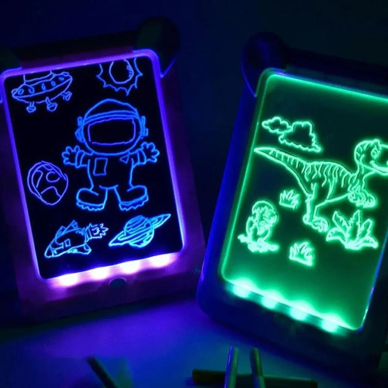 Tablero De Dibujo Luz LED Magic Pad X5 Con Marcadores