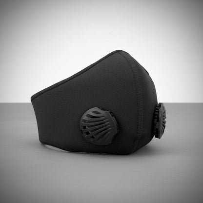 Tapabocas Reutilizable Negro con Válvula de Respiración