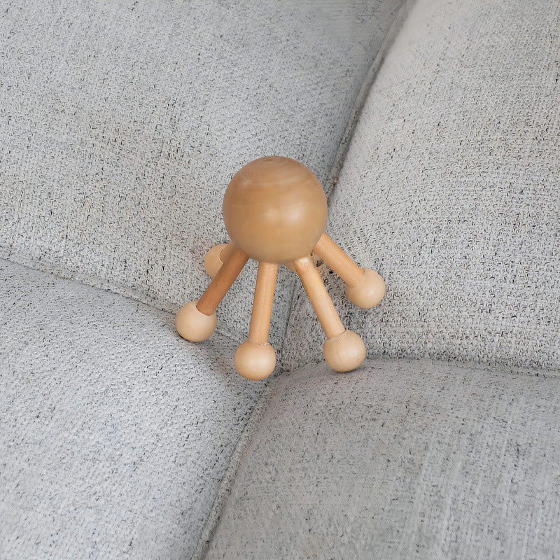Masajeador de Madera Portátil en Forma de Pulpo