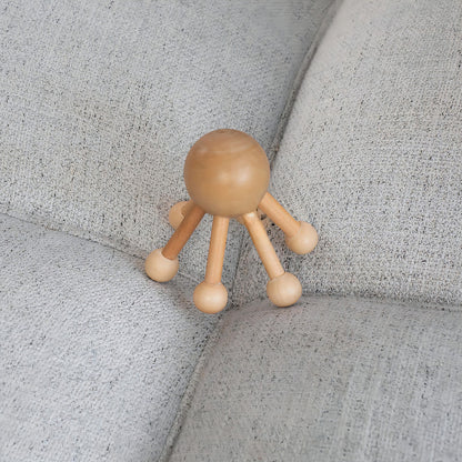 Masajeador de Madera Portátil en Forma de Pulpo