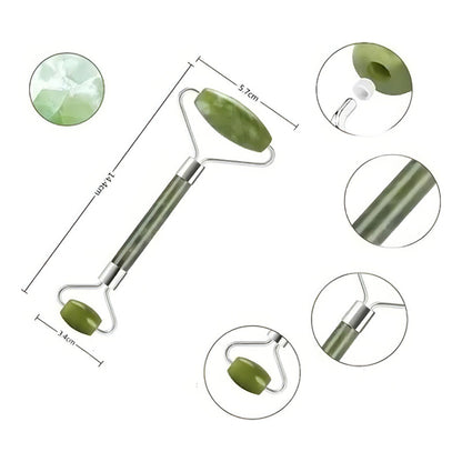 Masajeador Facial Rodillo Jade + esponjilla silicona (obsequio)