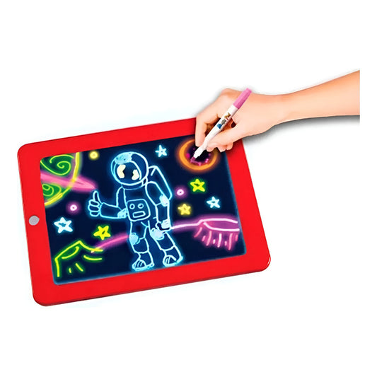 Tablero De Dibujo Luz LED Magic Pad X5 Con Marcadores