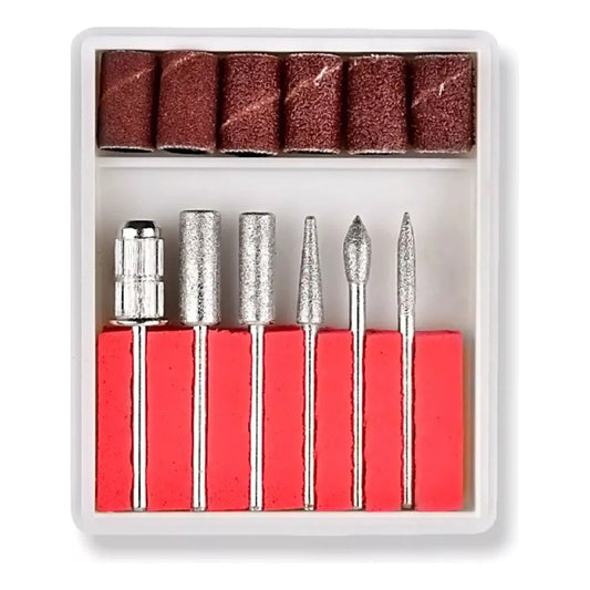 Set de Puntas y Lijas para Pulidor de Uñas - Manicure