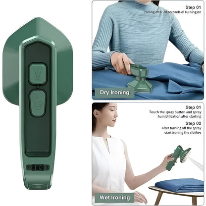 Plancha Portátil A Vapor Viajera Mini Verde para Ropa