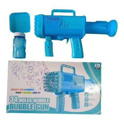 Pistola De Burbujas Juguete Para Niños Con 34 Agujeros